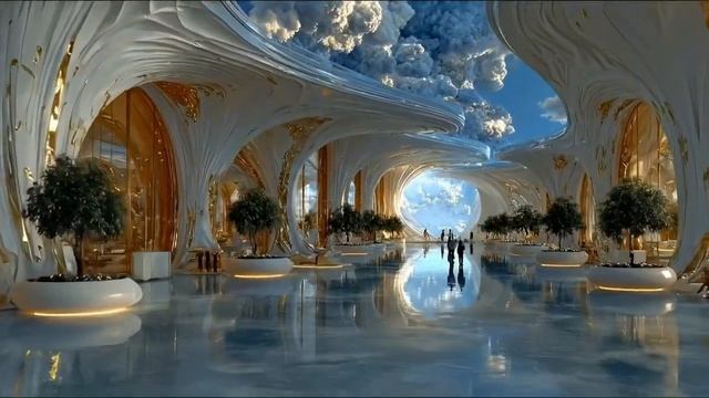 Sci-Fi Ambient Music - Journey Through A Golden Luxury City - Futuristic Urban Landscape