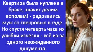 Истории из жизни | Квартира куплена в браке, значит пополам! - радовались муж и свекровь | Рассказы