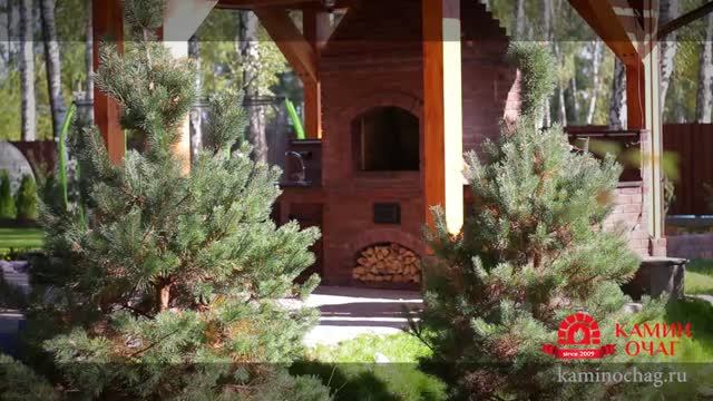 Комплекс барбекю с казаном в беседке