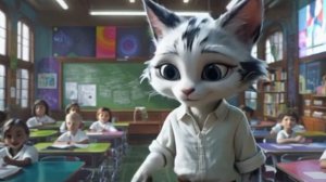 КОТЕНОК ХОДИТ В ШКОЛУ И НАСТАИВАЕТ С УЧИТЕЛЕМ #ai #cat #cute #kitten #cartoon #cuteca