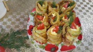 Эти КАБАЧКИ разлетаются на УРА! Шикарный рецепт из кабачков! Очень вкусные рулетики из кабачков