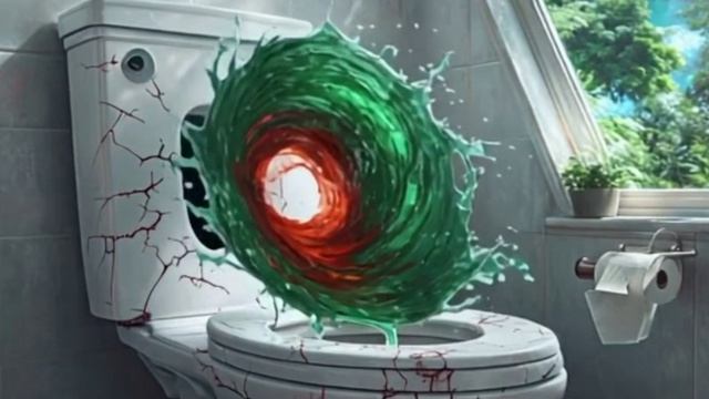 КОТЕНКА ГОНИТСЯ 🐱 ТУАЛЕТНЫЙ МОНСТР!👹🚽 #ai #cat #cute #kitten #cartoon #cutecat #aicat