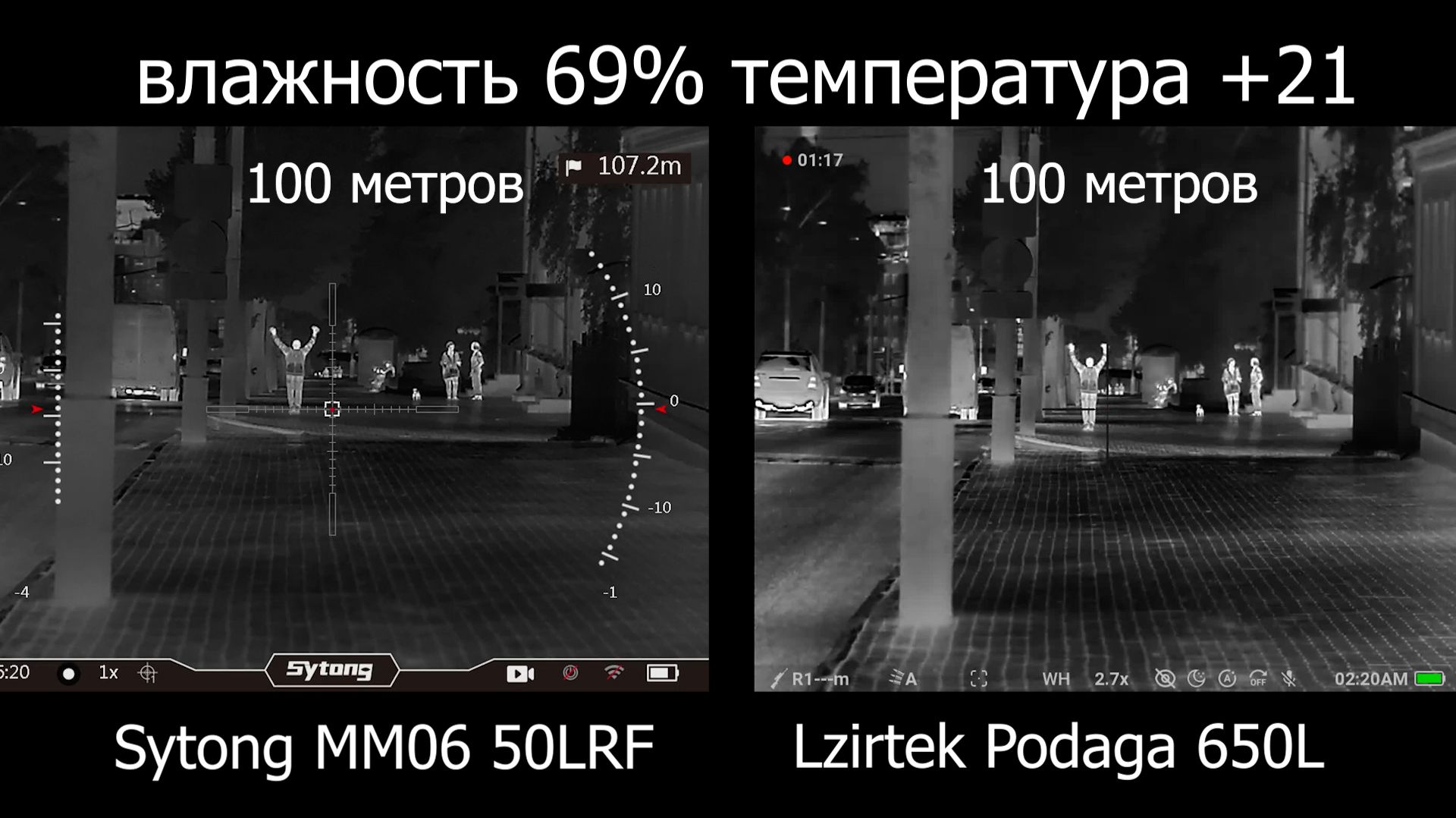 Сравнение тепловизионных прицелов: Lzirtek Podaga 650L и Sytong MM06 50LRF