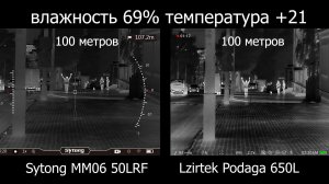 Сравнение тепловизионных прицелов: Lzirtek Podaga 650L и Sytong MM06 50LRF