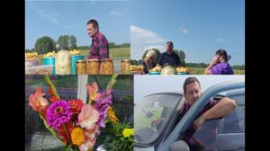 Торговля на трассе,Дима продаёт горох.Благодарность от Димы всём .Наши покупатели.
