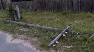 Деревянные ЛЭП п.Орёл падение мачт электричество