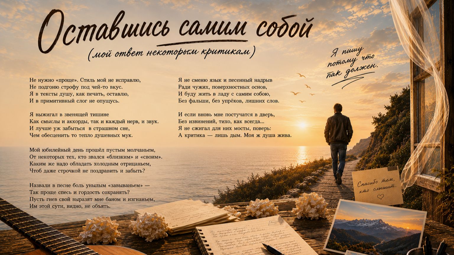 Оставшись самим собой (мой ответ некоторым критикам)