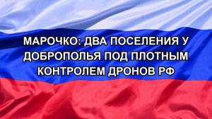 |Н. РФ| Марочко: два поселения у Доброполья под плотным контролем дронов РФ