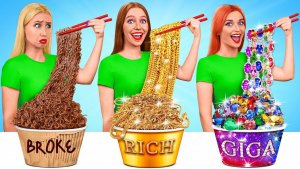 Бедная vs Богатая vs Ультра богатая еда Челлендж