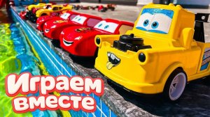 Тачки Молния Маквин - Маквин готовится к большой гонке! Игрушки из мультиков, маквин №1