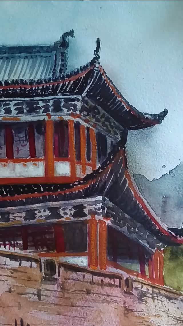 акварель рисую Китай