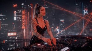 Dark Tech House Cyberpunk Session   Tokyo Neon Rooftop   Hypnotic Bass Underground