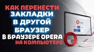 Как перенести закладки из браузера опера в другой браузер на пк?