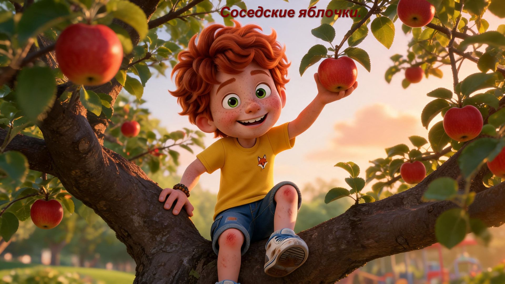 Соседские яблочки. Приключения Костика в деревне.