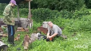Приехал сын, приготовили вкусный ужин. Навели порядок на дворе