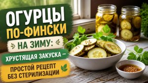 Огурцы по-фински на зиму: хрустящая закуска — простой рецепт без стерилизации