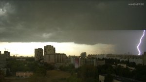 Timelapse/таймлапс - буря с молнией над городом (28.07.2026)