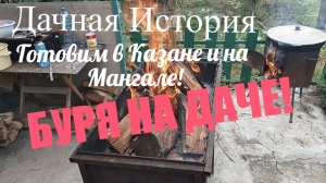 ДАЧНАЯ ИСТОРИЯ! ГОТОВИМ В КАЗАНЕ И НА МАНГАЛЕ!БУРЯ НА ДАЧЕ!
