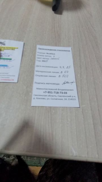 ф.89. пришёл племенной мотерял.