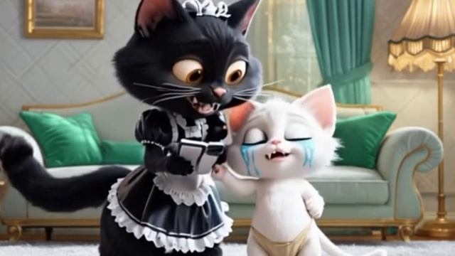 КОШКА-МАМА МСТЕТ ЗЛОЙ НЯНЕ 😾#cat #ai #catlover #catvideos #cutecat #aicat #aicover