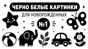 Черно-белые картинки для новорожденных №1