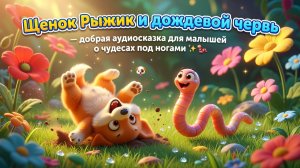 🐶🪱 Щенок Рыжик и дождевой червь — добрая аудиосказка для малышей о чудесах под ногами ✨🐾