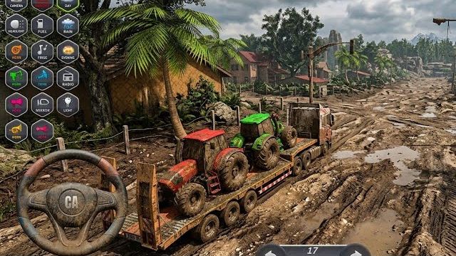 Тракторный транспорт - Игры по вождению внедорожных грузовиков. Игра про бездорожье. Мультики