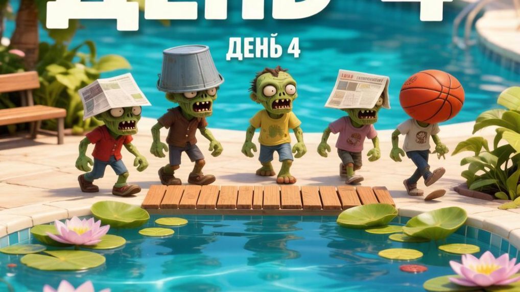 Растения ☘️ против Зомби 🧟. Бассейн. День 4.