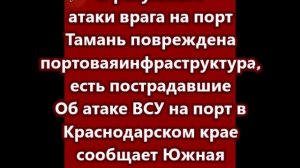 В результате атаки врага на порт Тамань повреждена портовая инфраструктура