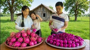 Выжимаем сок из 50 кг питахайи для приготовления домашнего желе на продажу.