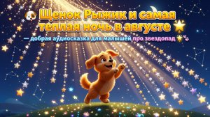 🐶🌟 Щенок Рыжик и самая теплая ночь в августе — добрая аудиосказка для малышей про звездопад ✨🐾