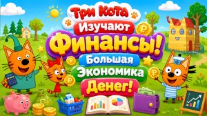 💰🐱 Три Кота Изучают Финансы! 🏦 Большая Экономика Денег 🌈 Развивающий Мультфильм для малышей