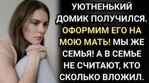 Истории из жизни/Уютненький домик. Оформим его на мою мать! Настаивал муж/Свекровь и невестка