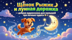 🐶🌙 Щенок Рыжик и лунная дорожка — добрая аудиосказка для малышей про ночные чудеса ✨🐾