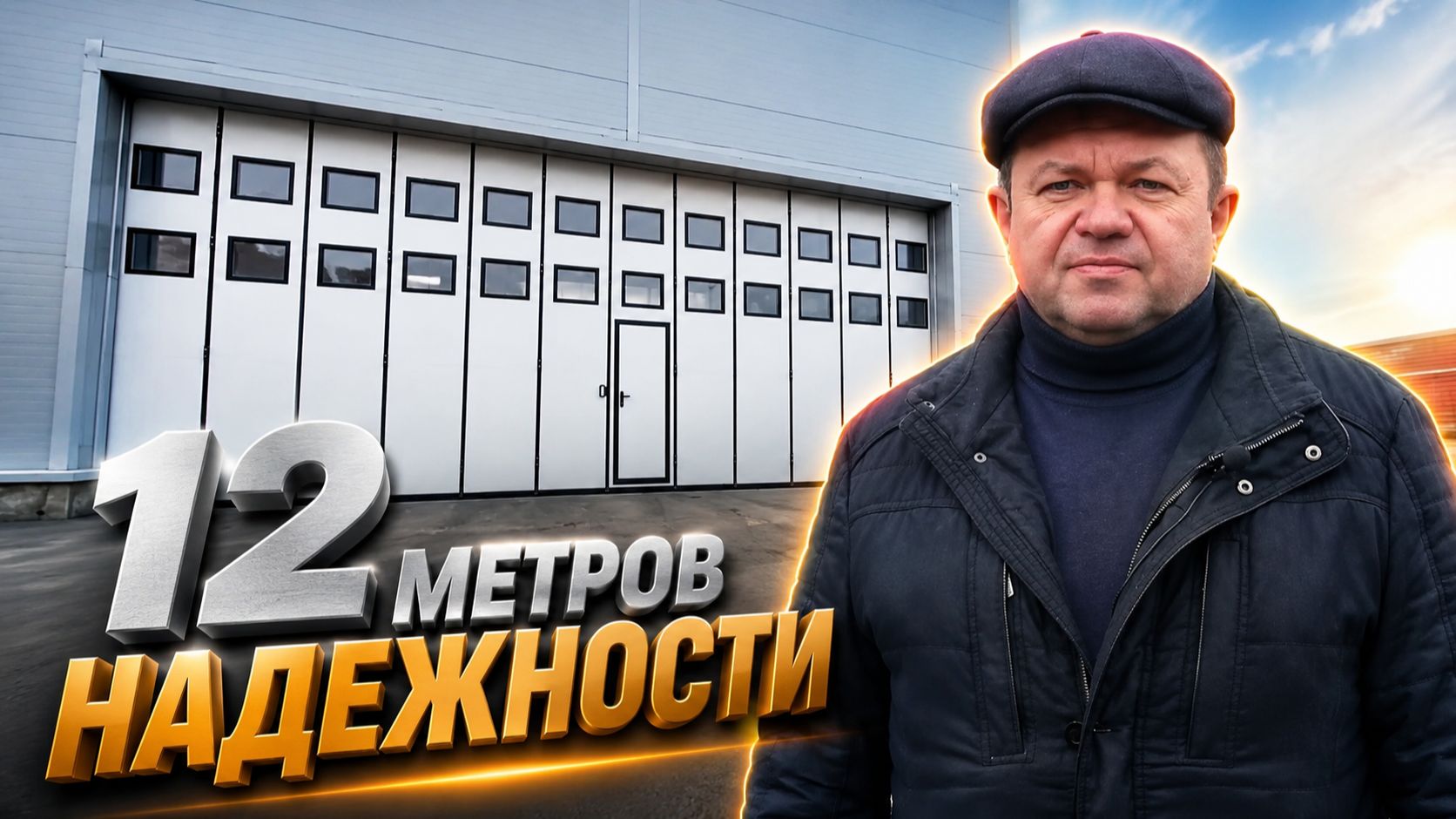 Складные ворота DoorHan для промышленного ангара — проем 12 × 5 м надежно перекрыт