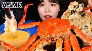 Мукбанг - морепродукты и лосось и сырные закуски