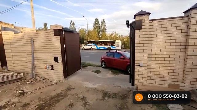 Ролград распашные ворота с автоматикой для двора