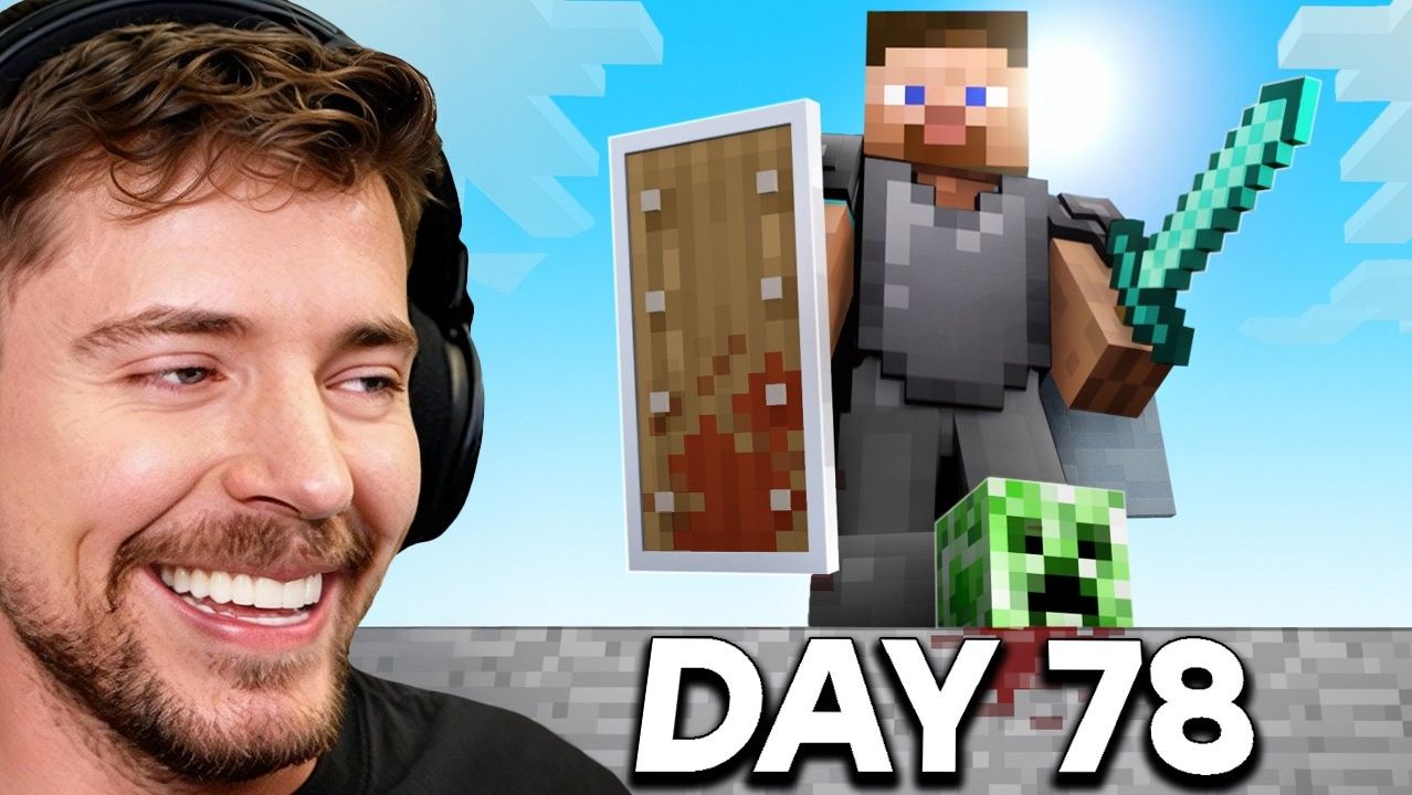 Мистер Бист. Постараюсь пережить 100 Дней в хардкорном режиме Minecraft! MrBeast на русском