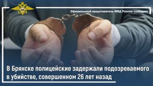 В Брянске полицейские задержали подозреваемого в убийстве, совершенном 26 лет назад