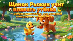 🐶🦆 Щенок Рыжик учит плавать утёнка — добрая аудиосказка для малышей о поддержке и помощи ✨🐾