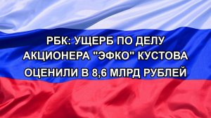 |Н. РФ| РБК: ущерб по делу акционера «Эфко» Кустова оценили в 8,6 млрд рублей