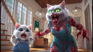 КОШКА-МАМА ПРЕВРАЩАЕТСЯ В ЗОМБИ 🧟😻 #cat #cute #ai #catlover #cutecat #kitten #aicat