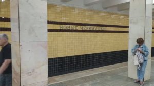 Станция метро Новые Черёмушки интерьер, пассажиры, поезд Москва Фрагмент 2