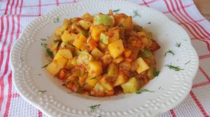 Никакой воды! Самое вкусное густое овощное рагу с кабачками. Съедают до последней ложки!