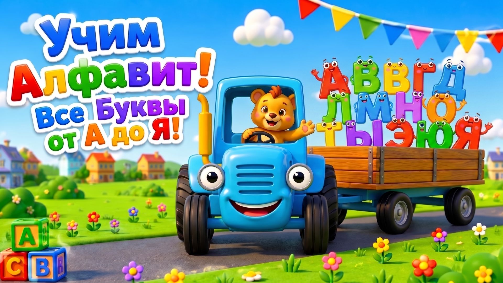 Учим АЛФАВИТ! Буквы от А до Я с Синим Трактором и Умняшей! Азбука для детей | Мультик для малышей