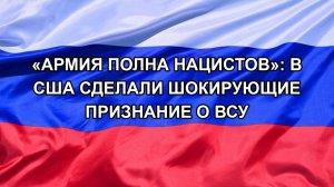 |Н. РФ| «Армия полна нацистов»: в США сделали шокирующие признание о ВСУ