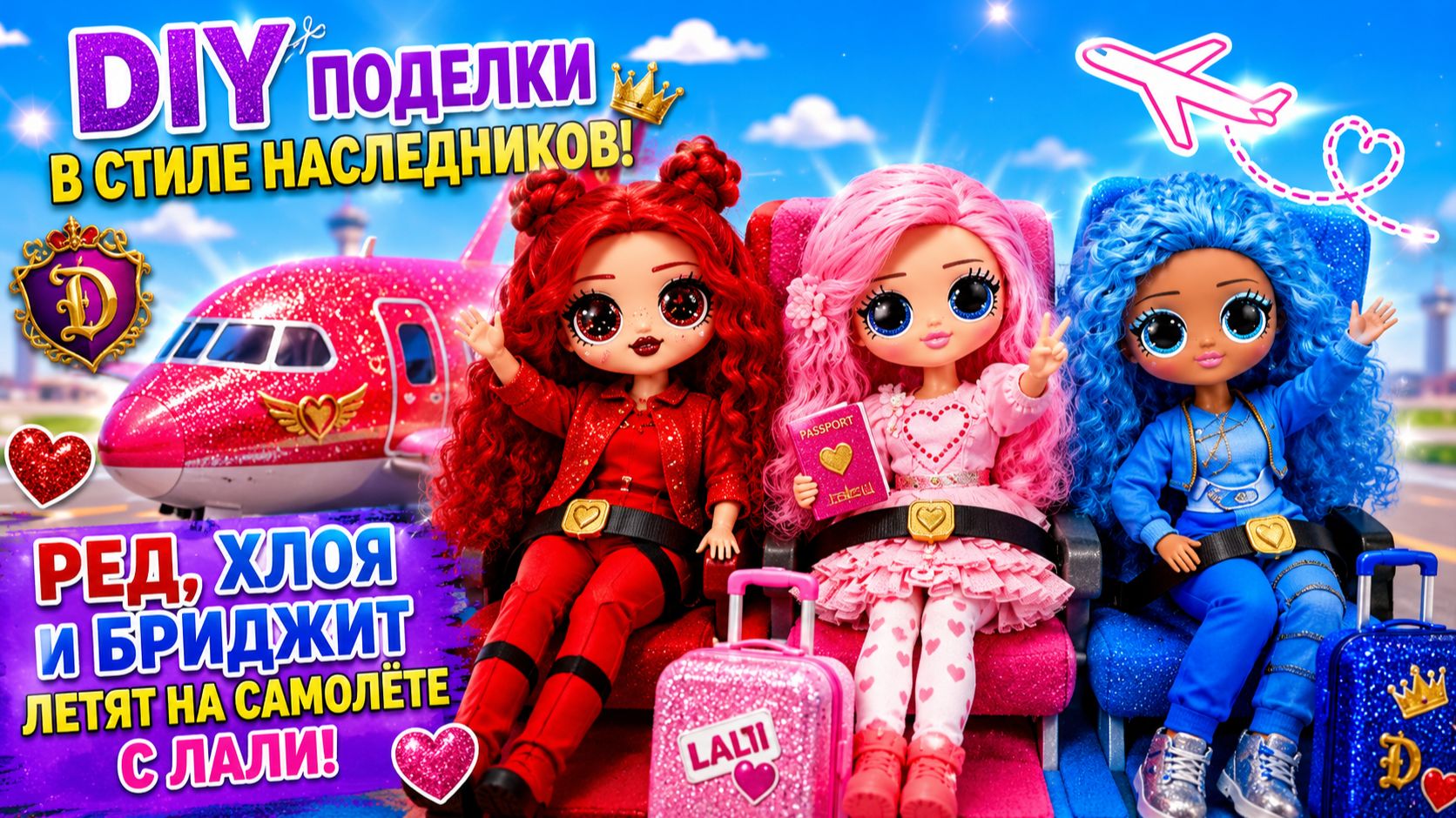 DIY Поделки в стиле Наследников! Ред, Хлоя и Бриджит Летят на Самолёте с Лали