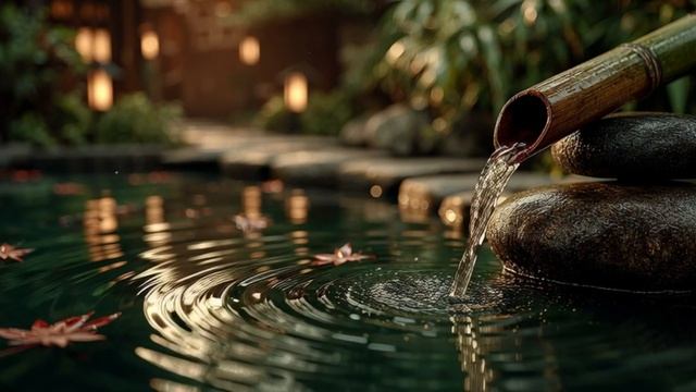 Звуки воды для сна  Дзен-фонтан и расслабляющая музыка  4 часа