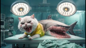 КОТЕНОК ПРЕВРАЩАЕТСЯ В АКУЛЬНОГО ПАРАЗИТА🙀ПОСЛЕ УКУСА АКУЛЫ 🦈 #ai #catvideos #cats #cuteca