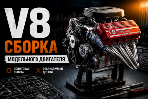 Сборка модели автомобильного двигателя V8